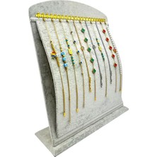 Sezgin Kutu ve Aksesuar Oval Dikey Bileklik ve Zincirlik Standı Gri Süet