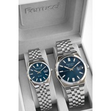 Ferrucci Çift Sevgili Saati Çelik Kordon 3 Atm Suya Dayanıklı Kol Saati VS.BLKT.0829
