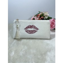 CIGDEMCALISKAN Kiss Me Baby Kadife Makyaj Çantası