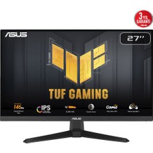 Kaia Life Asus Tuf Gamıng VG279QE5A 27" 1ms, 146Hz, Full Hd, Dp, Hdmı, Hoparlör, Fast IPS Led, Düşük Mavi Işık, Freesync Premium, Gamıng Monitör