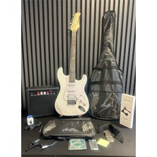 Müzikhane Elektro Gitar Seti Amfi Kılıf Stant Askı Pena Yedek Tek Akort Cihazı Kablo