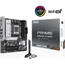 Kaia Life Asus Prıme B840M-A Wıfı, 4xddr5, 3x M.2, Hdmı, 2x Dp, Type-C, Wı-Fı 6e, Bluetooth 5.3, Am5 Soket Gamıng Anakart
