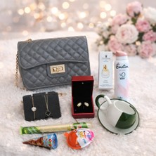 OEM 14 Şubat Sevgililer Gününe Özel Çanta Fincan ve Kolye Bileklik Setli Konsept Premium Hediye Kutusu