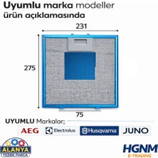 Hgnm E-Trading 4055101671 Davlumbaz Filtresi 276×231 mm Mutfak Aspiratörü Filtre Teli AEG, Electrolux, Husqvarna, JUNO