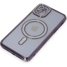 Olinea Newface Iphone 11 Kılıf Joke Simli Magneticsafe Kılıf - Derin Mor