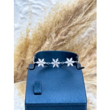 Livora Jewelry 925 Ayar Gümüş 3’lü Lotus Çiçeği Zirkon Taşlı Kadın Bileklik – Özel Seri