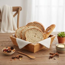 Braventa Collection Bambu Lüx Kare Orta Boy Ekmeklik-Meyvelik 20CM, Bambu Ekmeklik Kare Orta Boy 20CM