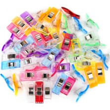 Boncukcu Abla Dikiş Nakış Kumaş Kağıt Maşası Plas. Klips Tutucu Içi Çelik Mandal Küçük Boy (2,7CMX1CM) 20ADET