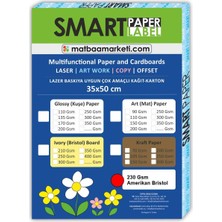 Amerikan Bristol Karton 35X50 230 gr - 100 Adet | Smart Paper Label