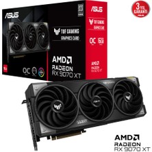 Binbir Göz Bilgisayar Asus TUF-RX9070XT-O16G-GAMING Amd Radeon RX9070XT 16GB Gddr6 256BIT Oc 1xhdmı 3xdp Rgb Ekran Kartı