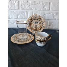 Konyax Santo 6 Kişilik 18 Parça Türk Kahve ve Çay Takımı