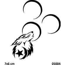 Airbrush Tattoo Kurt ve Üç Hilal Yapışkanlı Stencil Süsleme ve Boyama Kalıbı