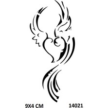 Airbrush Tattoo Kalpli Kanat Yapışkanlı Stencil Süsleme ve Boyama Kalıbı