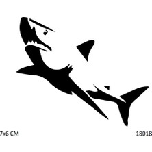 Airbrush Tattoo Yaşlı Köpekbalığı Yapışkanlı Stencil Süsleme ve Boyama Kalıbı