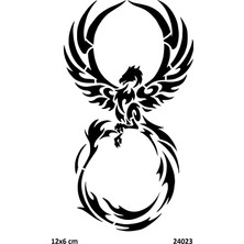 Airbrush Tattoo Sonsuz Anka Ejderha Yapışkanlı Stencil Süsleme ve Boyama Kalıbı
