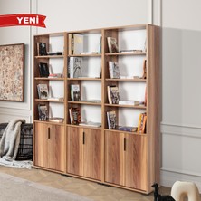 EVMO Home 8303 Evm Kitaplık , 6 Kapaklı , 18 Bölmeli , 15 Raflı , Söğüt