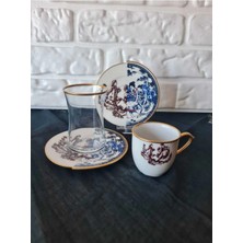 Konyax Ancora 6 Kişilik 18 Parça Türk Kahve ve Çay Takımı