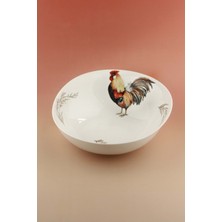 Bursa Porselen Dekor Horoz Büyük Boy Porselen Salata Kasesi