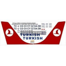 Babibi DAT01023 1/144 Ölçek, Thy, Airbus A310, Şema-1, Dekal Çıkartma