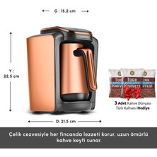 Karaca Paslanmaz Çelik Cezveli Uzun Ömürlü Türk Kahve Makinesi Bronz Hatır Neo Inox