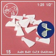 Schulcz 873104 1/25 Ölçek, Döner Basamaklar -Beyaz-40 Mm-15 Adet