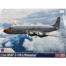 Academy 12634 1/144 Usaf C-118 Liftmaster (Dc-6) Askeri Kargo Uçağı, Plastik Model Kiti