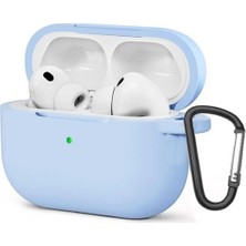 Gpack Airpods Pro 3 Uyumlu Kılıf Mat Kancalı Silikon SF13 Mavi