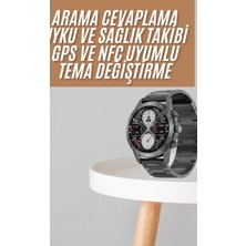 Akıllı Saat Çelik Kordon Çağrı Cevaplama Amoled Ekran Titreşimli Uyku ve Sağlık Takibi