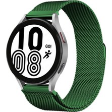 Starseven Newface Galaxy Watch 4 Metal Mıknatıslı Kordon - Haki Yeşil
