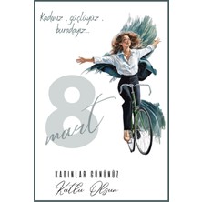 Liora Hediyelik Kadınlar Günü Kart Kahve Çikolata ve Anahtarlık