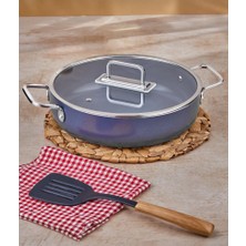 Taç Sera Feel Yanmaz Yapışma Seramik Basık Tencere 24 Cm/gri