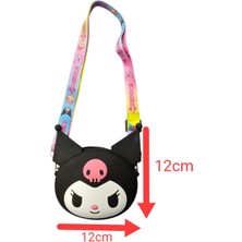 Sanrio Kuromi Kafa Cüzdan Boy Ayarlanabilir Askılı Silikon Çanta