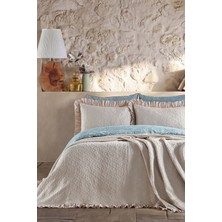 Doqu Home Leris Bouquet Fırfırlı Yatak Örtüsü Tek Kişilik Taş