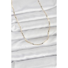 Shopwave cm 14K Gold Renk Çubuk Kesme Zincir Model 60 cm Kadın Kolye