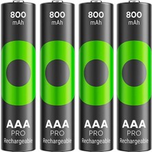 Gp Recyko Pro 800 Mah Ni-Mh 1.2 Volt Aaa Ince Kalem Şarjlı Pil 4lü Paket