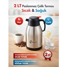 Padilon Penguen 2 Litre Çelik Termos Çift Kat Paslanmaz Çelik Sıcak Soğuk Tutucu Termos