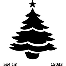 Airbrush Tattoo Yılbaşı Ağacı Yapışkanlı Stencil Süsleme ve Boyama Kalıbı