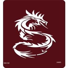 Airbrush Tattoo Asil Ejderha Yapışkanlı Stencil Süsleme ve Boyama Kalıbı