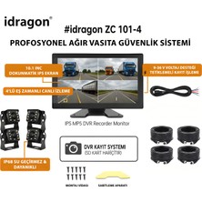 İdragon 10.1 Inç IPS 4 Kameralı Dvr Profesyonel Iş Makinesi ve Ağır Vasıta Kamera Sistemi