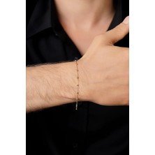Fiyonk Kuyumculuk 14 Ayar Altın Top Sıralı Erkek  Bileklik