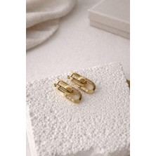 Nora Vıp 14K Zincir Detaylı Küpe Gold