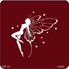 Airbrush Tattoo Kadın Kanatlı Melek Yapışkanlı Stencil Süsleme ve Boyama Kalıbı