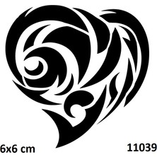 Airbrush Tattoo Tribal Kalp Yapışkanlı Stencil Süsleme ve Boyama Kalıbı