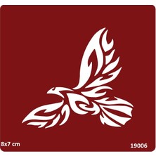 Airbrush Tattoo Süzülen Kartal Yapışkanlı Stencil Süsleme ve Boyama Kalıbı Kına Kalıbı