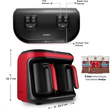 Karaca Ikili Hazne Taşma Emniyetli Pratik Türk Kahvesi Makinesi Kırmızı Hatır Hüp Düet Aromalı