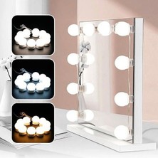 Katre46 10'lu 3 Renk LED Makyaj Masası Lambası