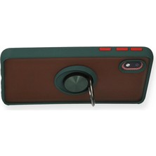 Starseven Newface Galaxy A01 Core Kılıf Montreal Yüzüklü Silikon Kapak - Yeşil