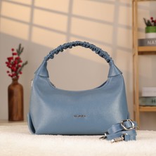 Açık Mavi Deri Çanta / Omuz Askılı - Istanbul 40407 , Orijinal Deri Bayan Çanta