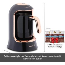 Korkmaz Siyah Rose Gold Detaylı Şık Türk Kahvesi Makinesi Siyah/rose A860-09 Kahvekolik Deluxe