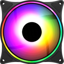 Alfatech 12 cm Rainbow LED Kasa Fanı – Molex 4 Pin – Sessiz Soğutma Fanı